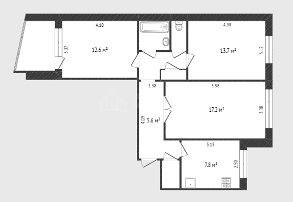 3-к квартира, 65 кв.м., Ставропольская улица, 13