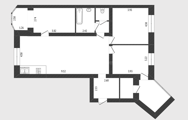 3-к квартира, 101 кв.м., улица Мельникайте, 136к1