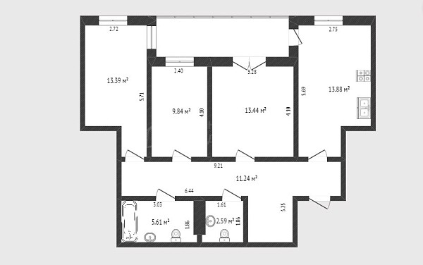 3-к квартира, 74 кв.м., улица Михаила Сперанского, 39