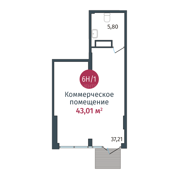 Квартира в новостройке, 43 кв.м., Тимофея Кармацкого, 17