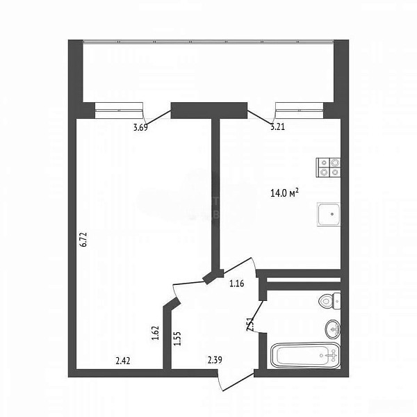 1-к квартира, 44 кв.м., Заречный проезд, 41