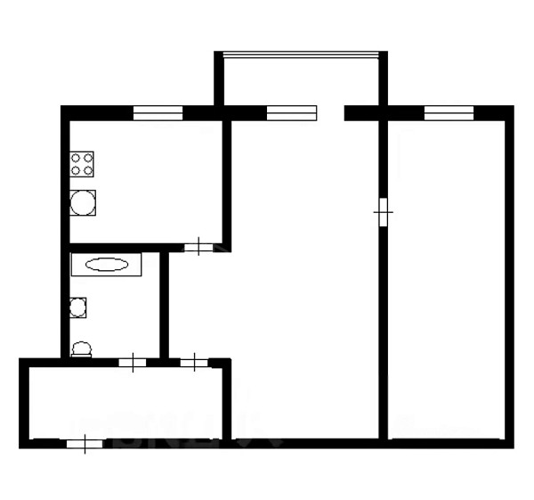 2-к квартира, 43 кв.м.