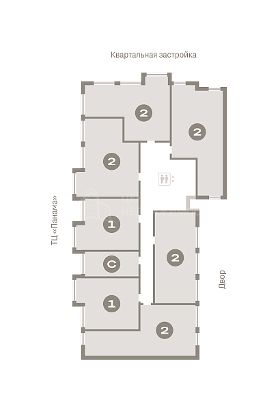 2-к квартира в новостройке, 63 кв.м.