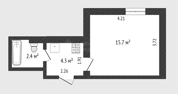 Студия, 22 кв.м., Ткацкий проезд, 8