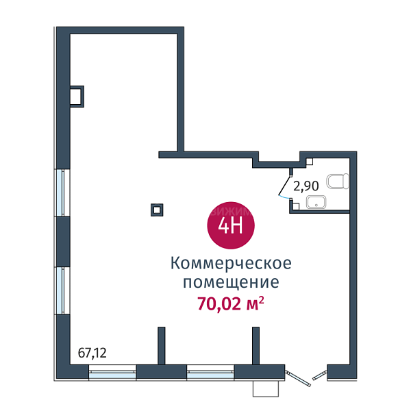 Квартира в новостройке, 70 кв.м., ул. Сергея Джанбровского, д. 27