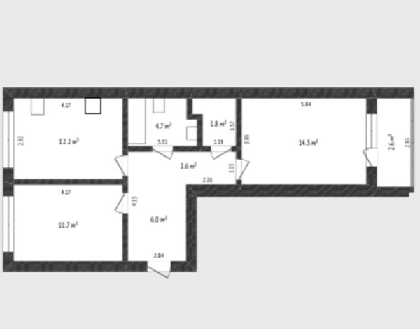 2-к квартира, 55 кв.м., улица Василия Подшибякина, 17к1