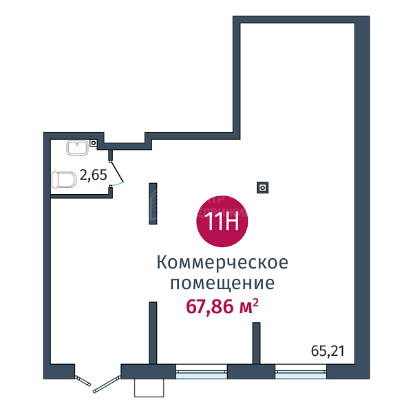 Квартира в новостройке, 67 кв.м., ул. Сергея Джанбровского,  д. 27, к. 1