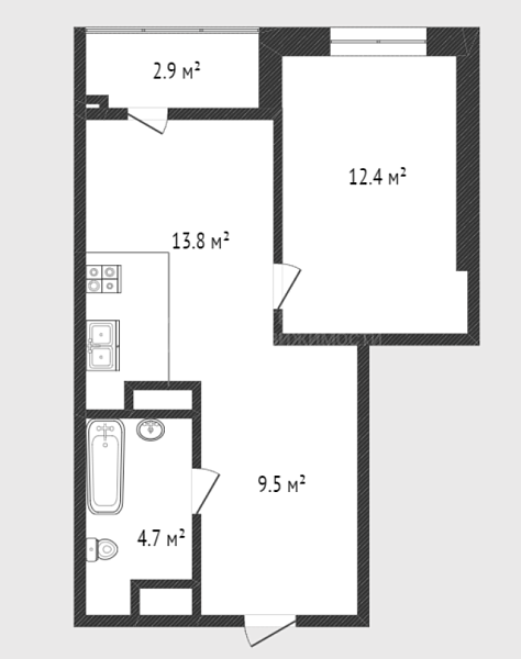 1-к квартира, 43 кв.м., улица Мельникайте, 38к1