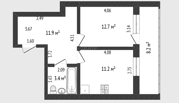 1-к квартира, 45 кв.м., Широтная улица, 120к2