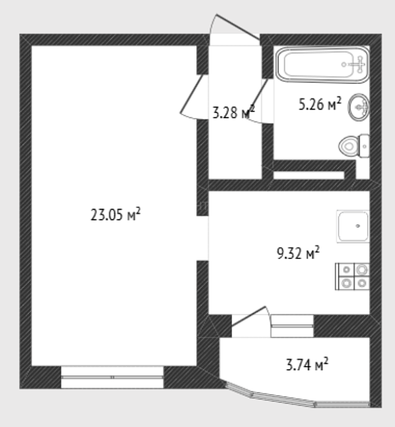 1-к квартира, 41 кв.м., улица Александра Митинского, 4