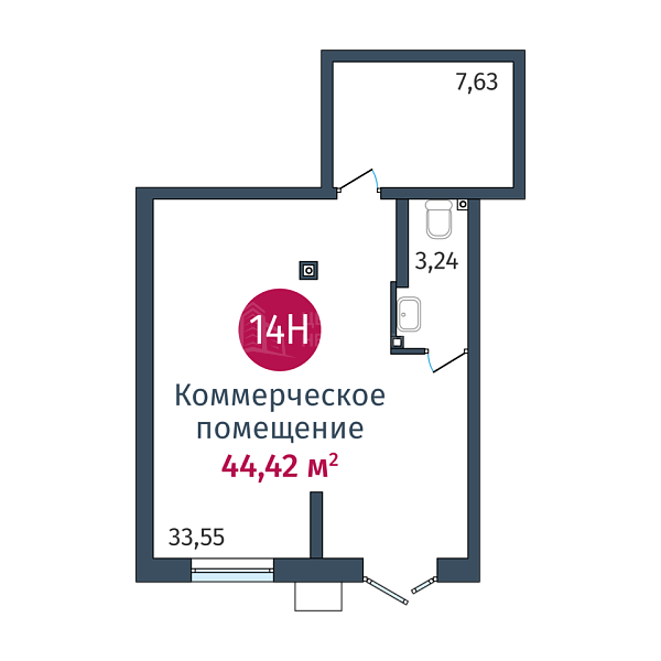 Квартира в новостройке, 44 кв.м., ул. Сергея Джанбровского,  д. 27, к. 1