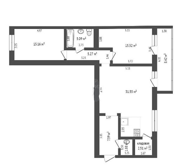 2-к квартира, 83 кв.м., улица Тимофея Кармацкого, 5