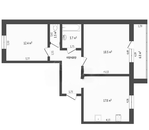 2-к квартира, 56 кв.м., Газопромысловая улица, 7