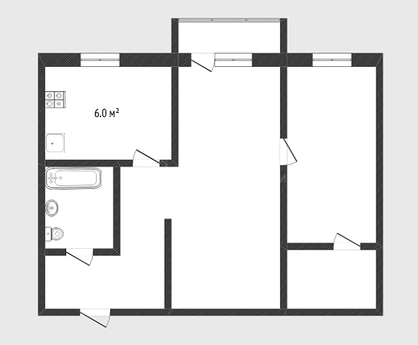 2-к квартира, 39 кв.м., улица 25 Октября, 46