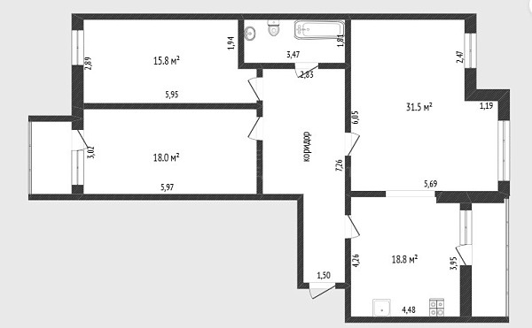 3-к квартира, 101 кв.м., Ямская улица, 77к2