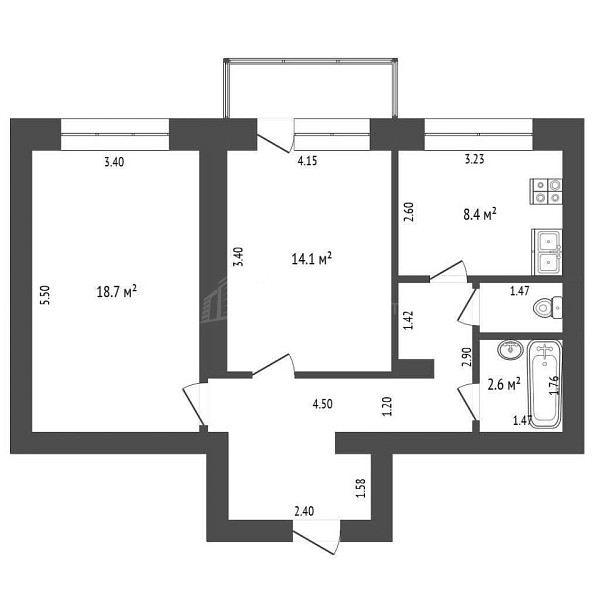 2-к квартира, 57 кв.м., микрорайон Антипино, улица Александра Пушкина, 4