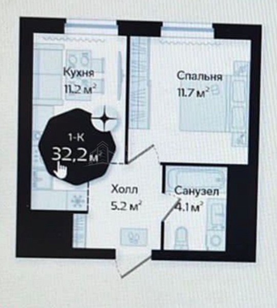 1-к квартира, 32 кв.м., Новгородская улица, 22