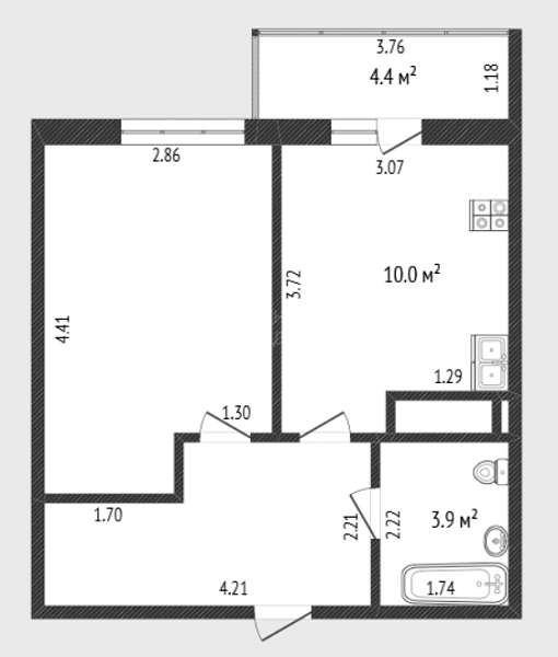 1-к квартира, 34 кв.м., улица Раушана Абдуллина, 2к1