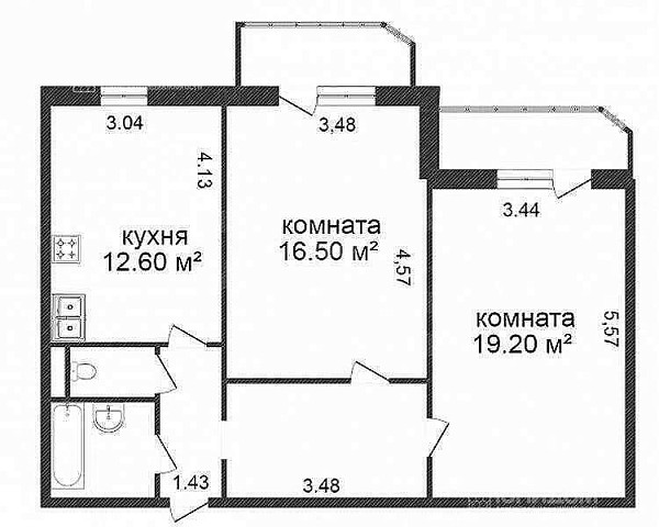 2-к квартира, 64 кв.м., улица Пермякова, 84к3